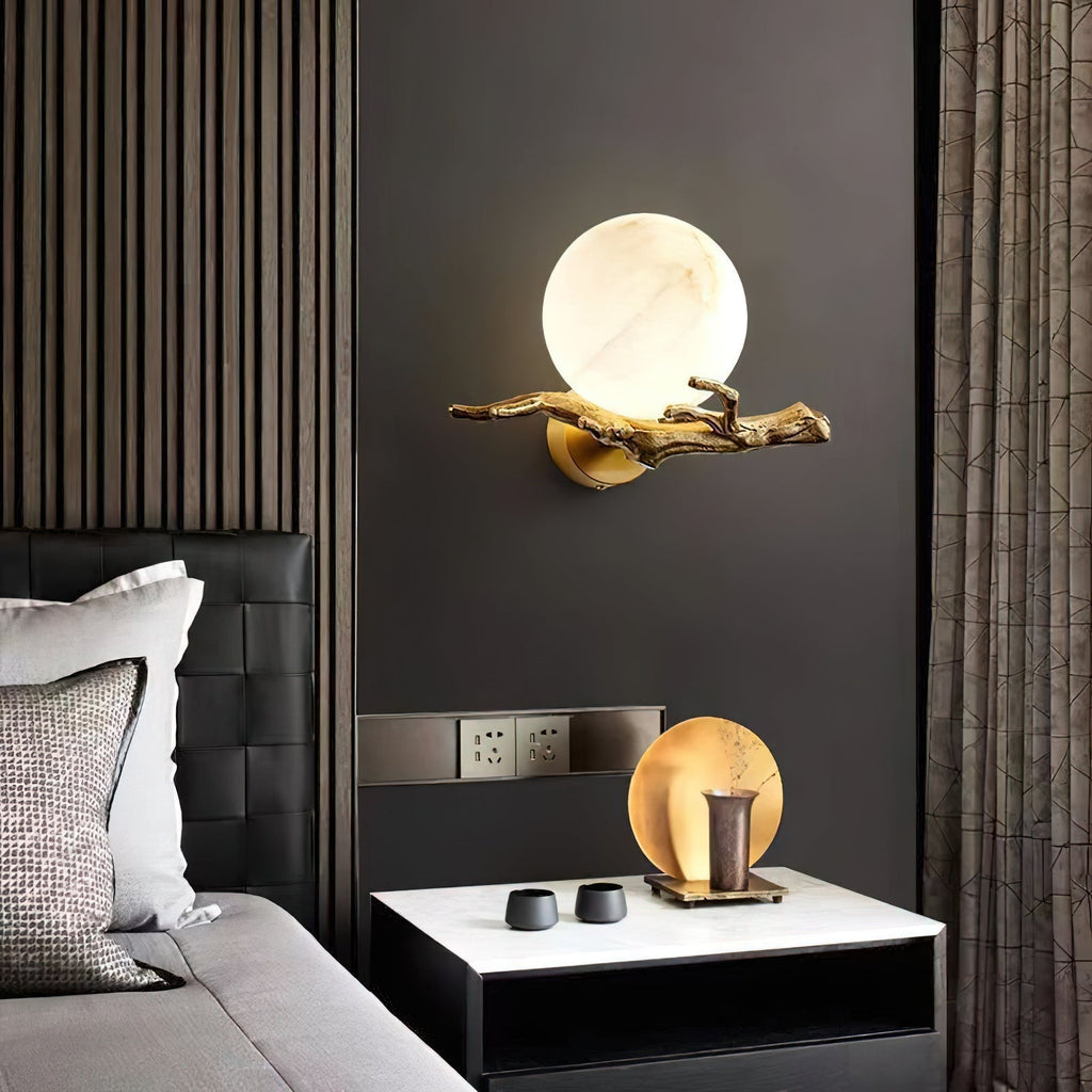 Retro Twigs Alabaster Wall Lamp | Souliia