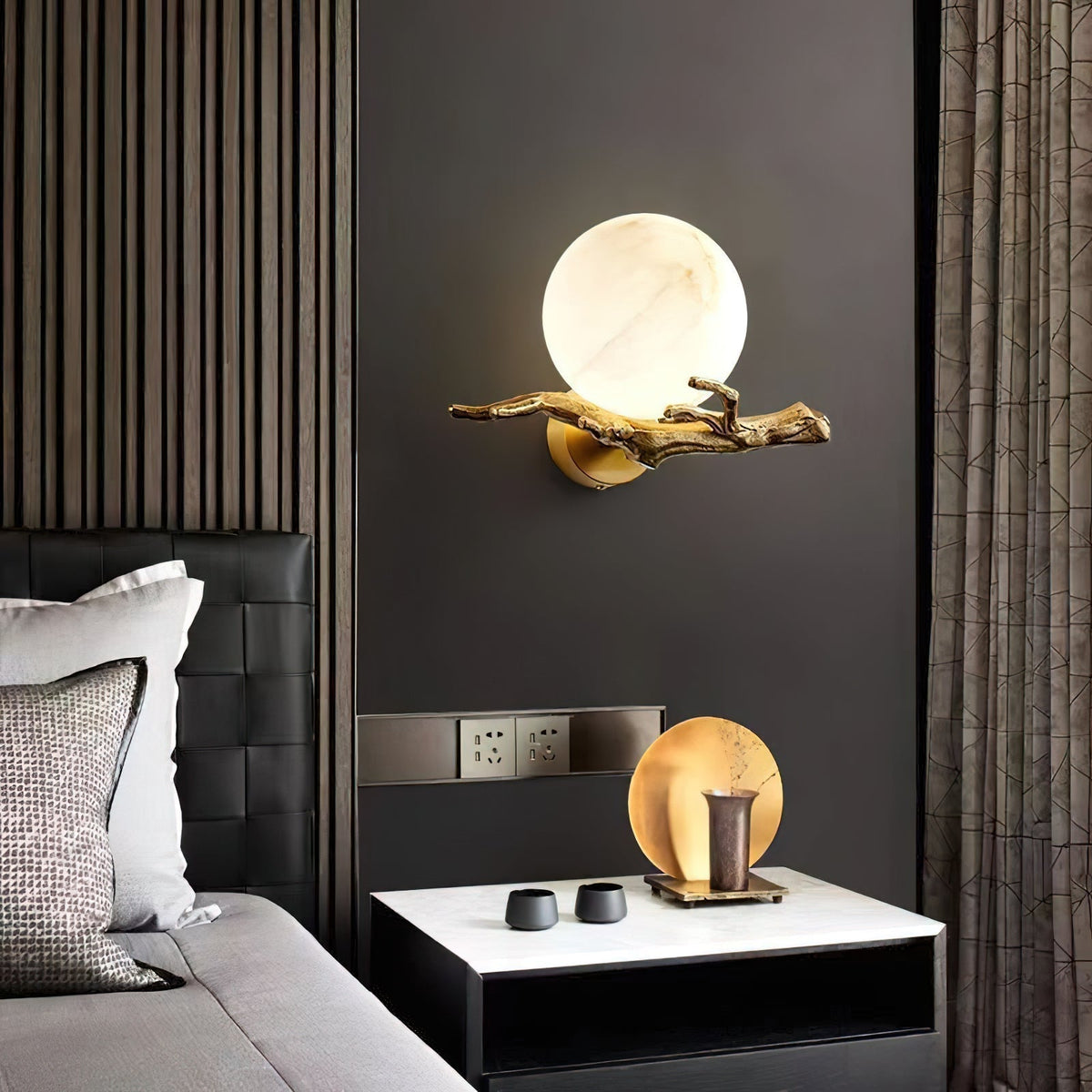 Retro Twigs Alabaster Wall Lamp | Souliia