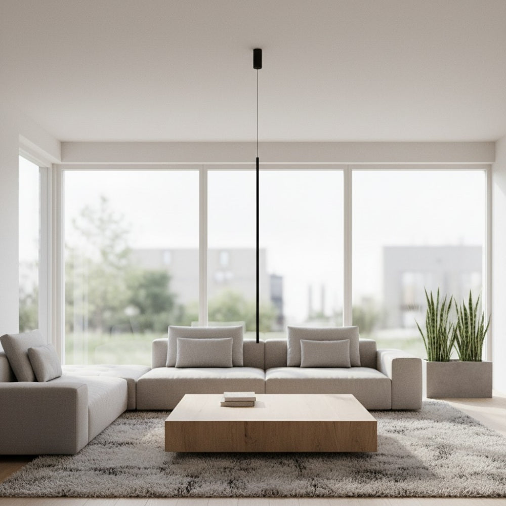 Candeeiro suspenso industrial fino Vectra – luminária de teto contemporânea para sala de estar e quarto | Souliia