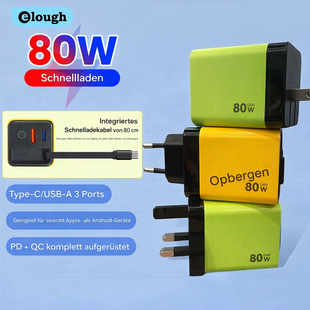 Turbocharger | Smart Turbocharger for Various Devices | GaN Quick Charge Wall Adapter | TurboCharge - Souliia