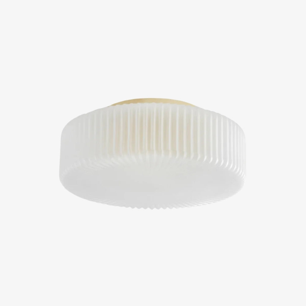 Lunorib Milky White Ribbed Ceiling Light - Modern Glass Lamp for Bedroom | Souliia