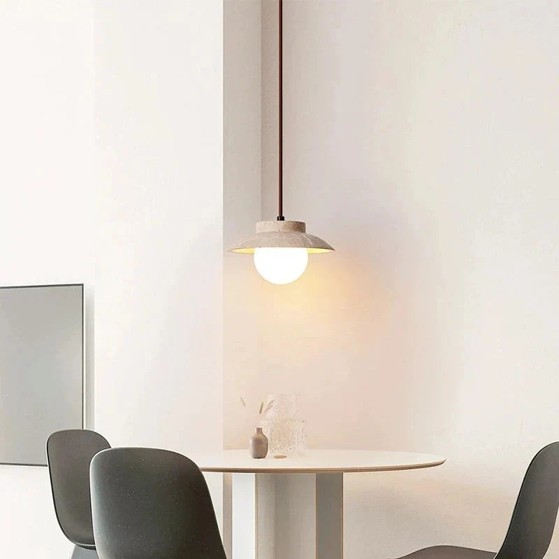 Travertin LED Stein Pendelleuchte | Souliia