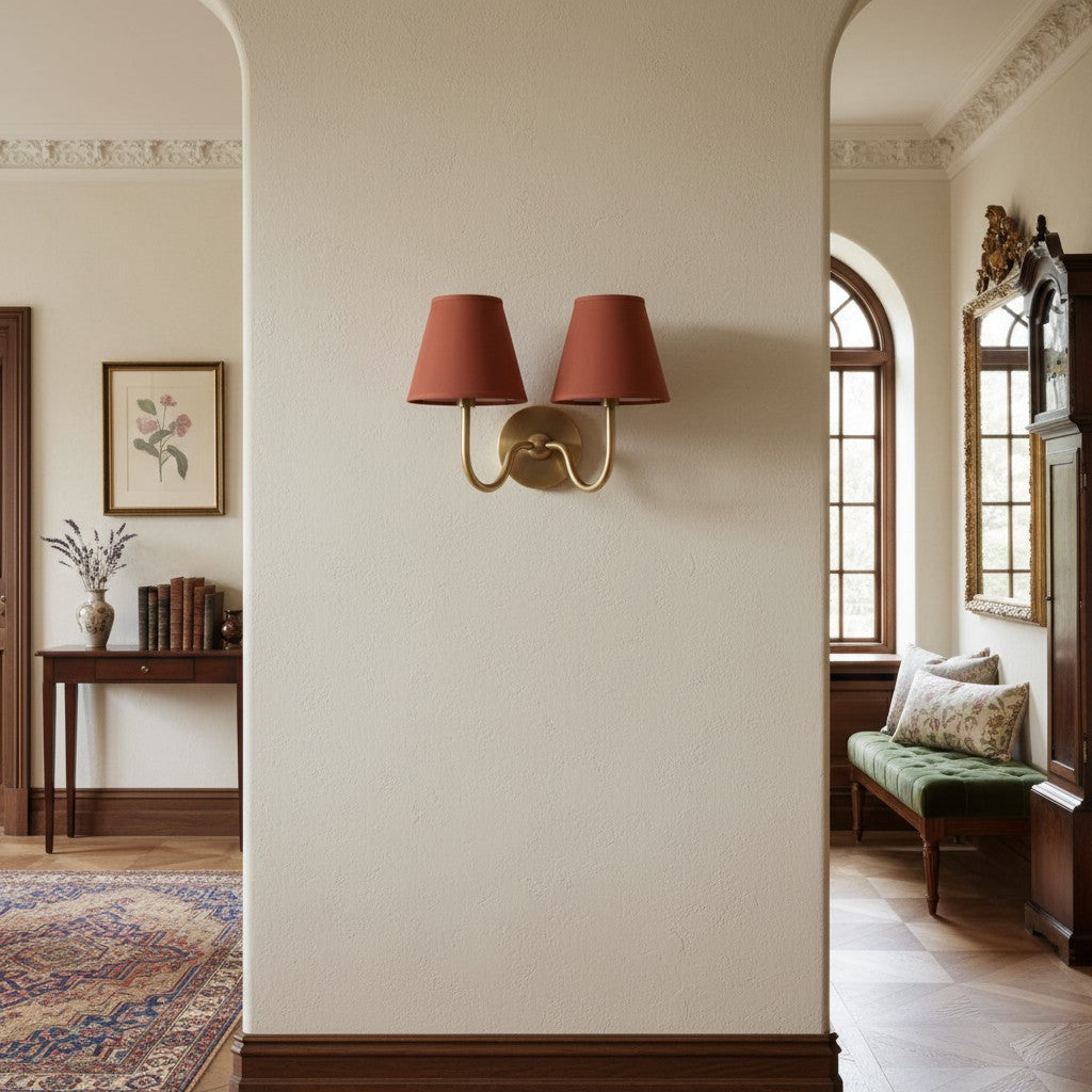 Luvora Fabric Shade Wall Sconce with Drum Shade - Classic Pleated Sconce Light | Souliia