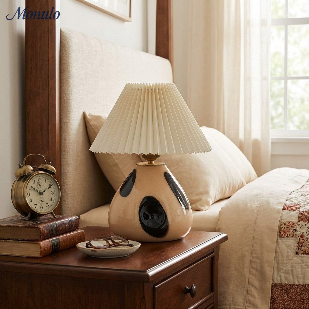Undara Minimalist Fabric Pleat Table Lamp - Modern Nordic Lighting for Home Office and Side Tables | Souliia