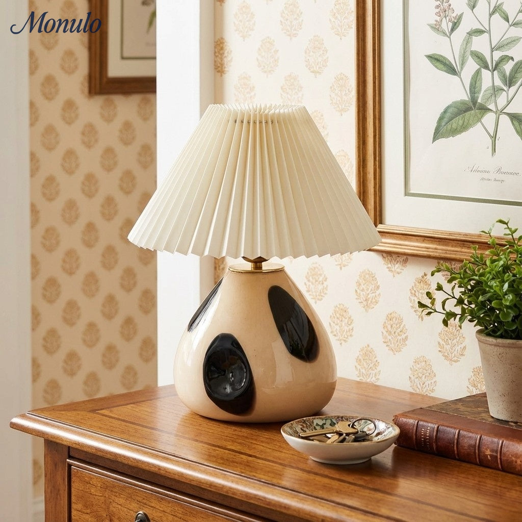 Undara Minimalist Fabric Pleat Table Lamp - Modern Nordic Lighting for Home Office and Side Tables | Souliia