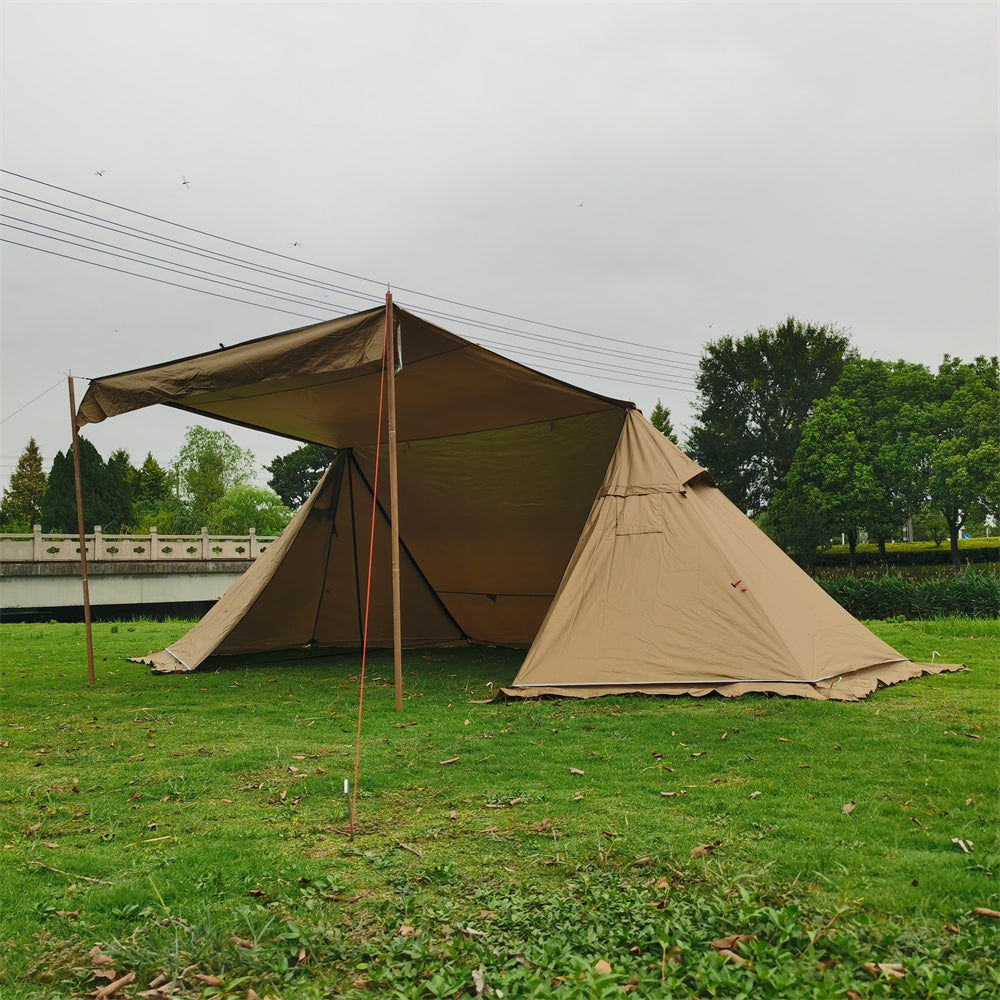 Winddichtes Zelt für Camping und Outdoor-Einsatz mit Ofenöffnung – 4 Jahreszeiten - Souliia