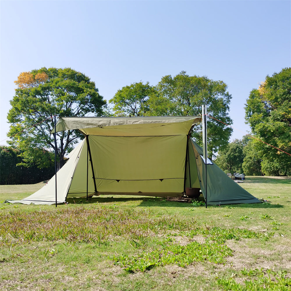 Winddichtes Zelt für Camping und Outdoor-Einsatz mit Ofenöffnung – 4 Jahreszeiten - Souliia
