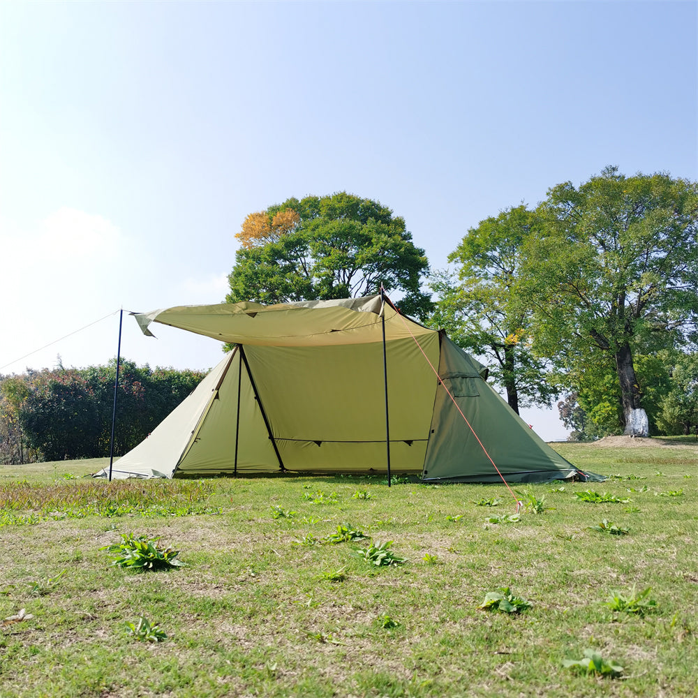 Winddichtes Zelt für Camping und Outdoor-Einsatz mit Ofenöffnung – 4 Jahreszeiten - Souliia