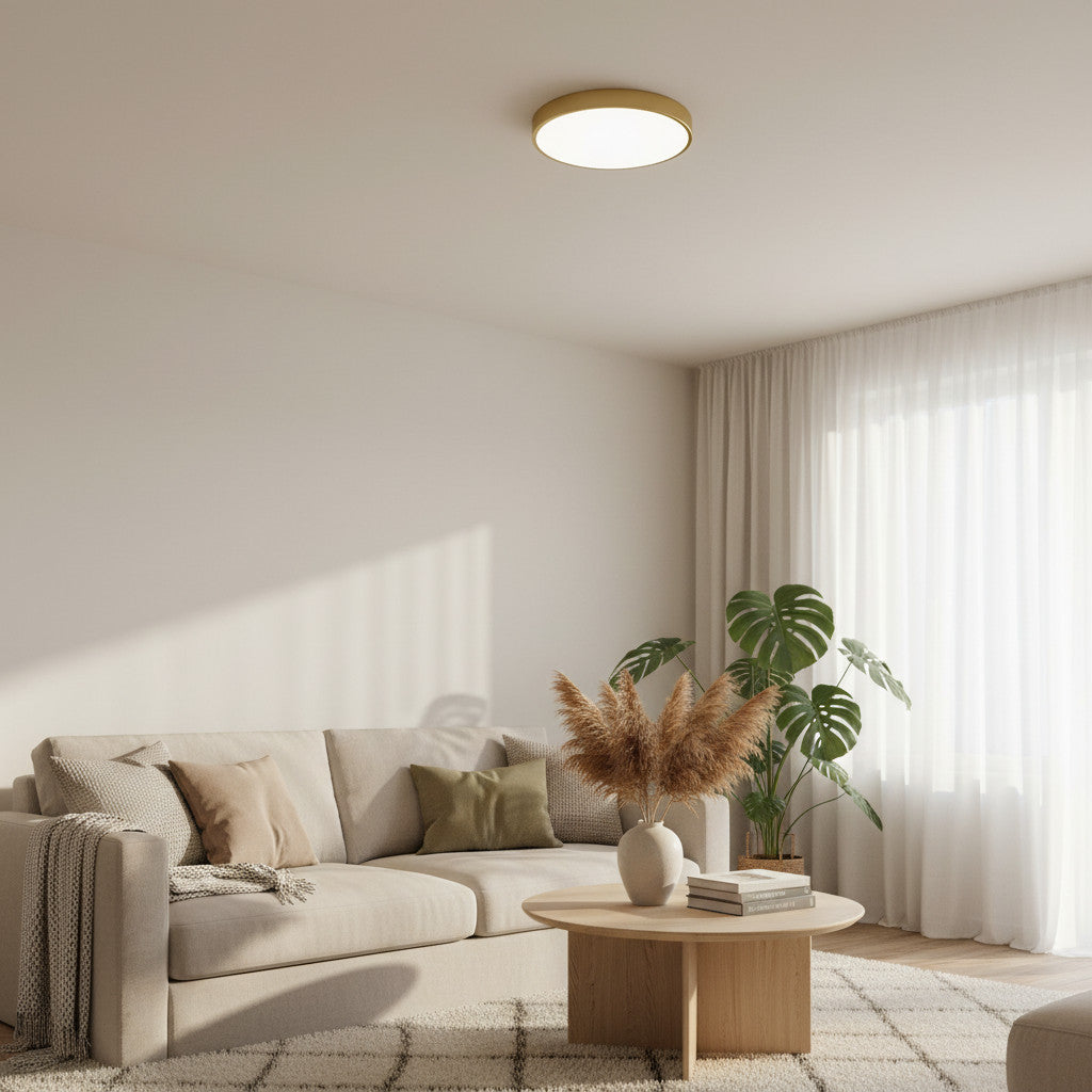 Rondi Minimalist Round LED Ceiling Light - Circular Iron Design for Living Room and Bedroom | Souliia