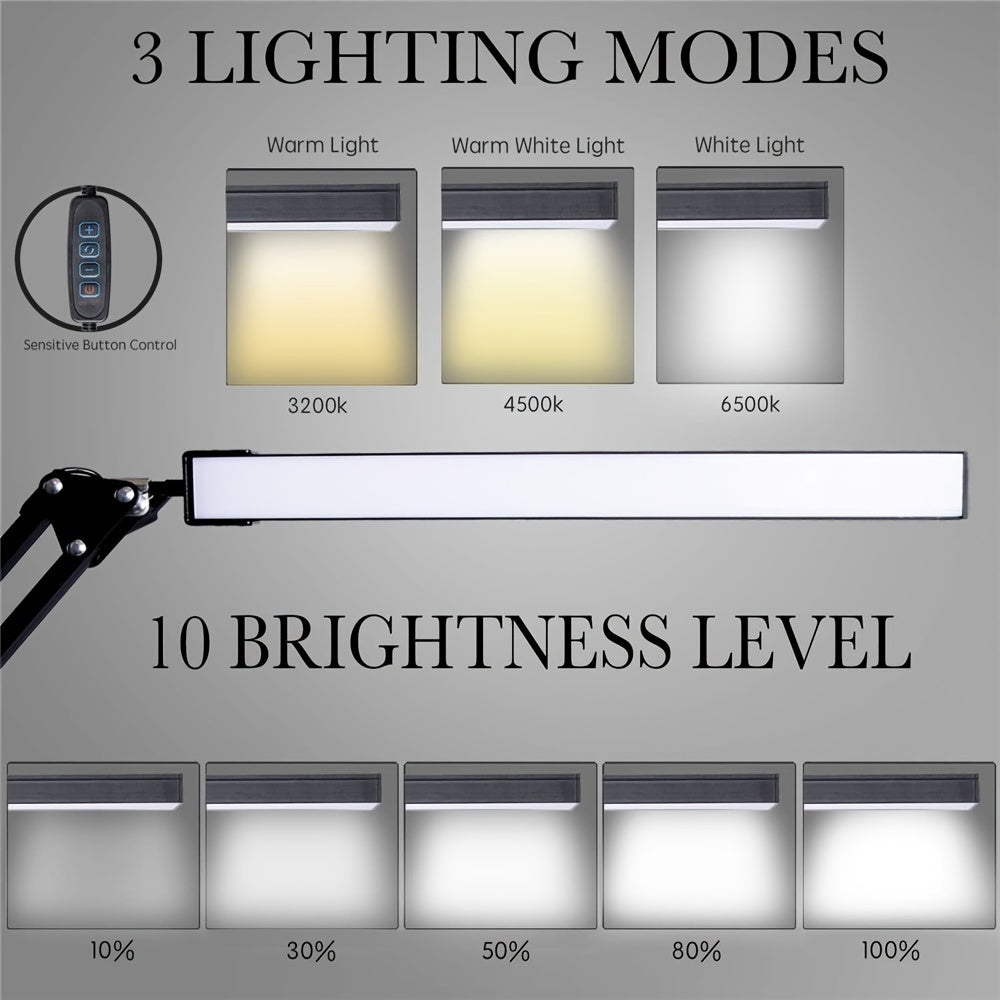 Flexiglow Clip-On LED Lamp — 10 Brightness Levels, 3 Color Temperatures
