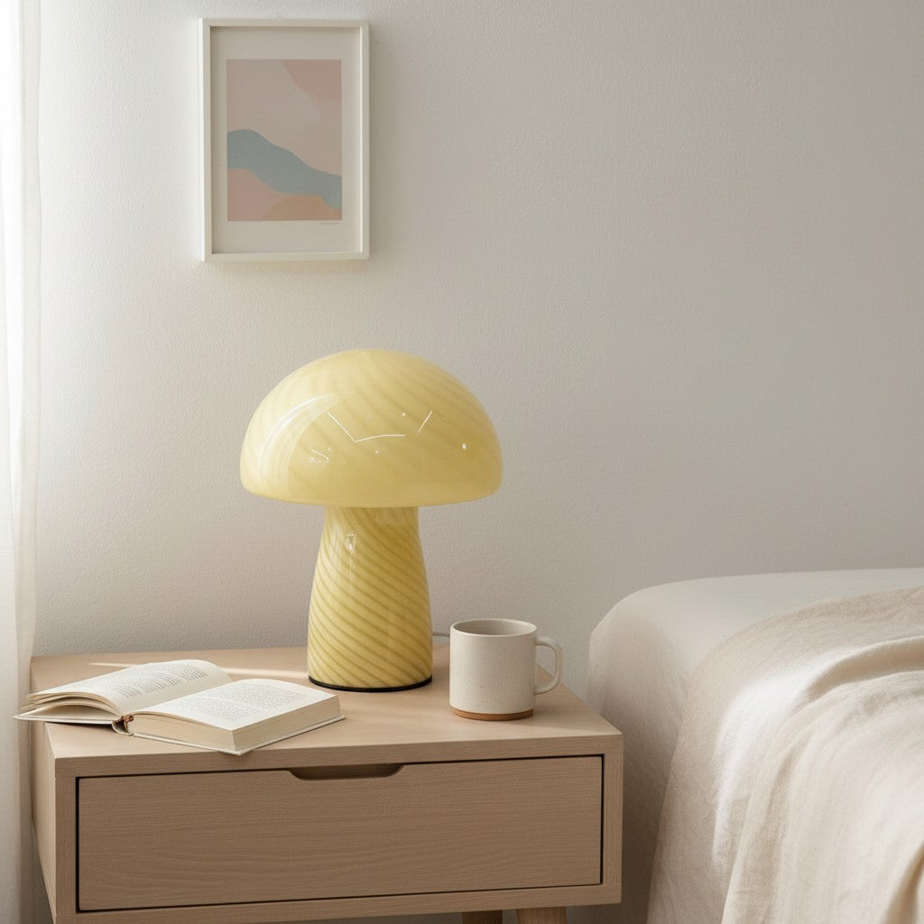 Striglow Pilz Tischlampe – Künstlerische visuelle Textur für Zuhause und Büro | Souliia