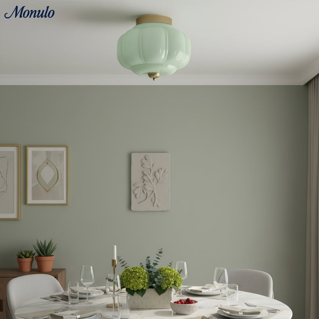 Retro Milk Semi Flush Mount Eloise Ceiling Light | Souliia