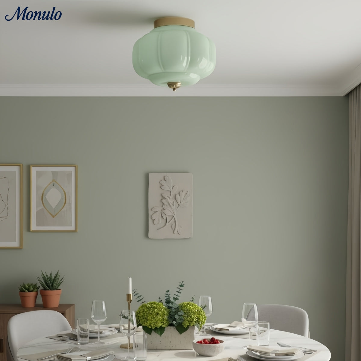 Retro Milk Semi Flush Mount Eloise Ceiling Light | Souliia