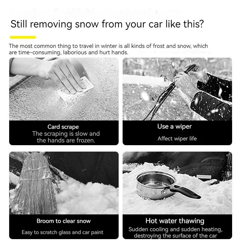 Dual-Action Car Ice Scraper and Snow Shovel — Clear Stone Hook