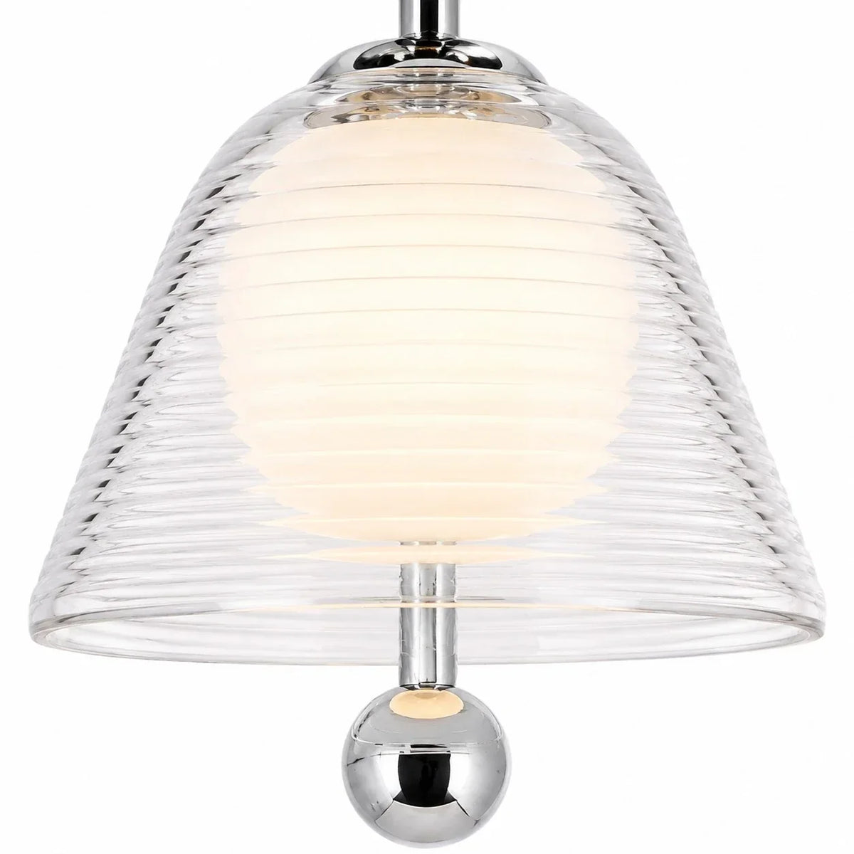 Ribbed Glass Semi-Flush Ceiling Light for Hallway and Entryway | Souliia