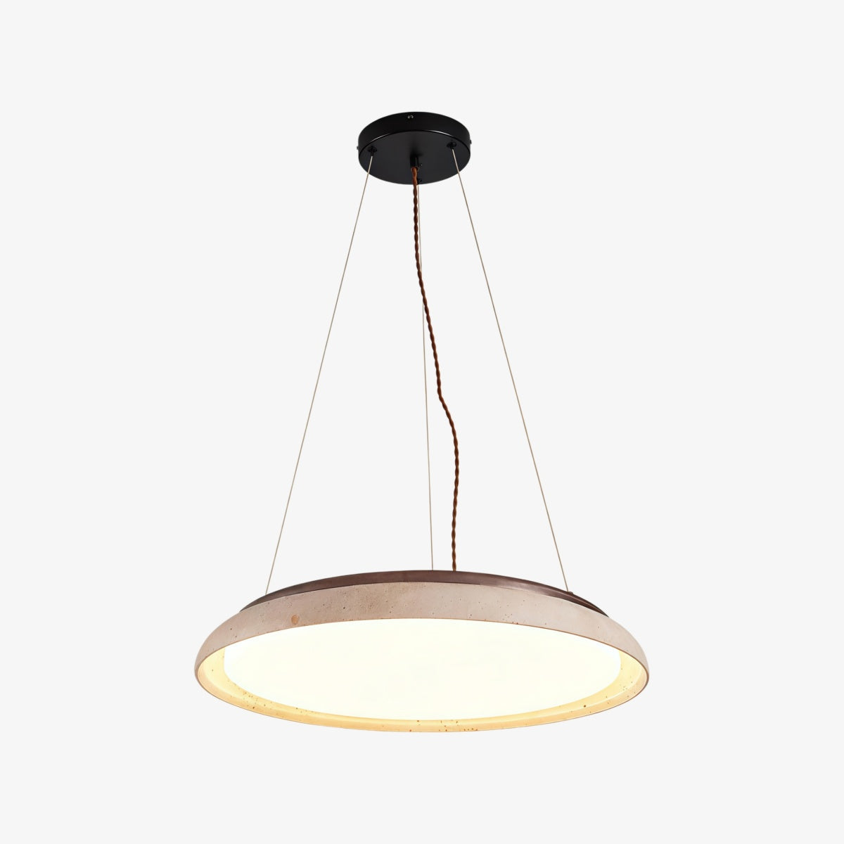 Torvella Textured Ring Travertine Pendant Ceiling Lamp - Entryway Statement Light | Souliia