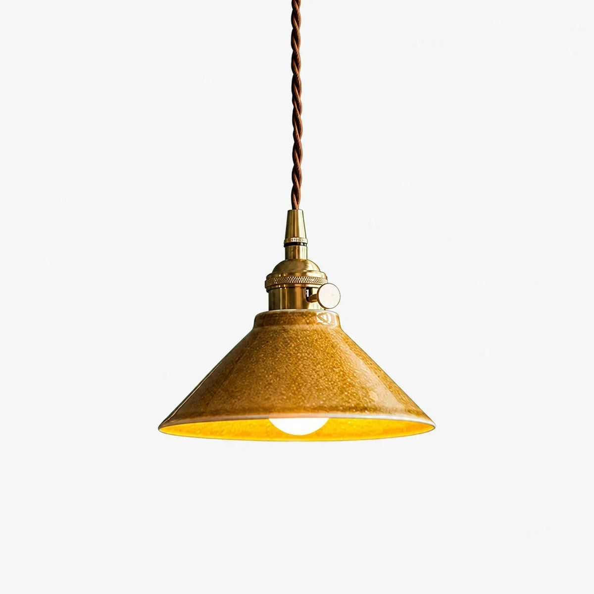 Lampada a sospensione vintage in ceramica smaltata a forno per sala da tè | Souliia