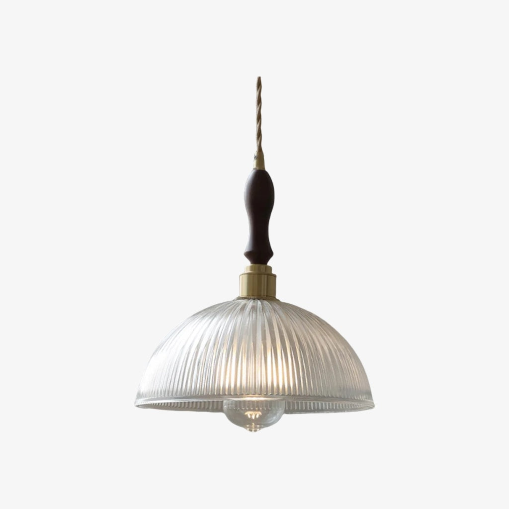 Ribilux Ribbed Pendant Light - Vintage Glass and Metal for Kitchen and Dining Room | Souliia