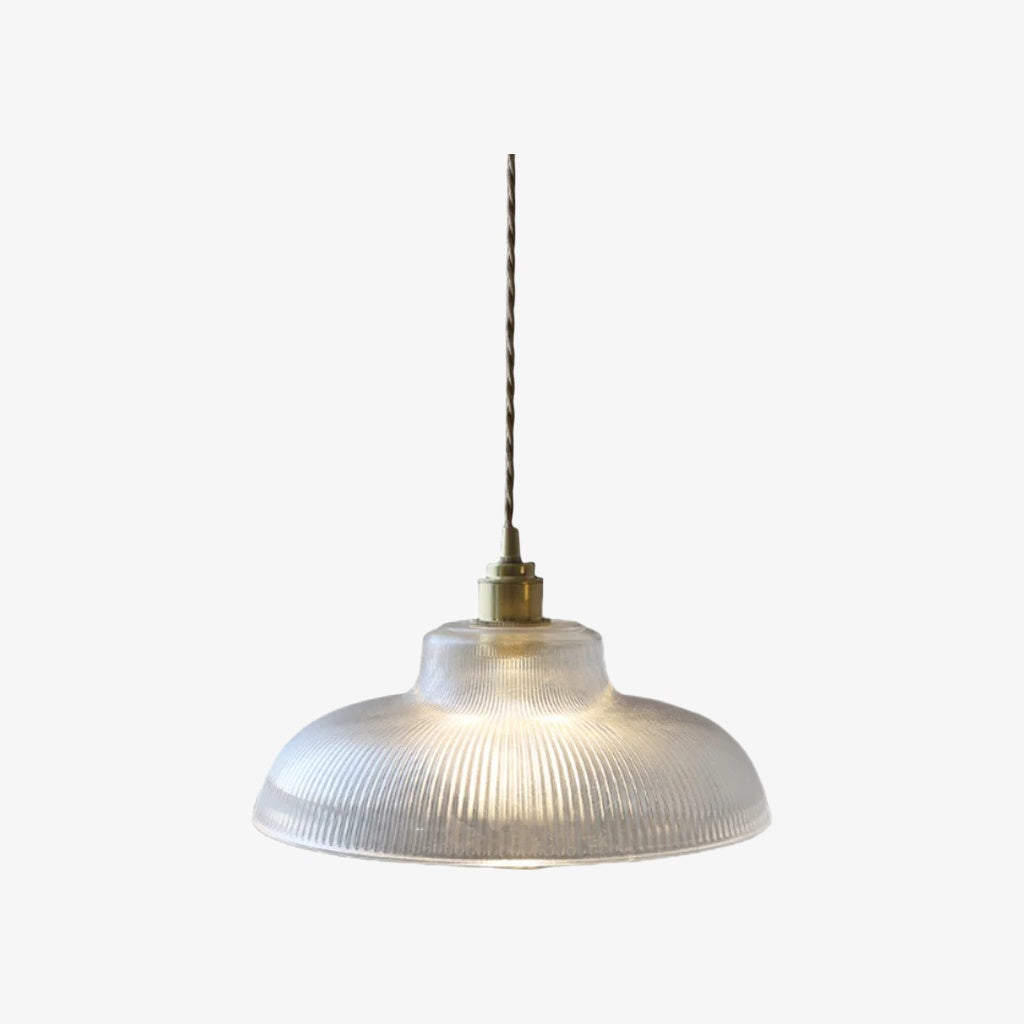 Ribilux Ribbed Pendant Light - Vintage Glass and Metal for Kitchen and Dining Room | Souliia