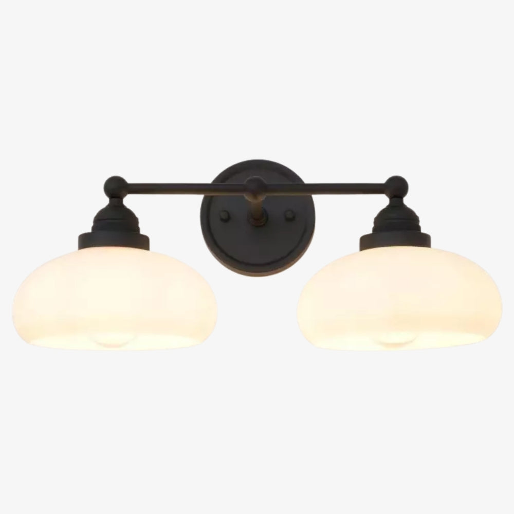 Riven Milk Glass Wall Lamp Vintage Industrial Style - Bedroom Bathroom Lighting | Souliia