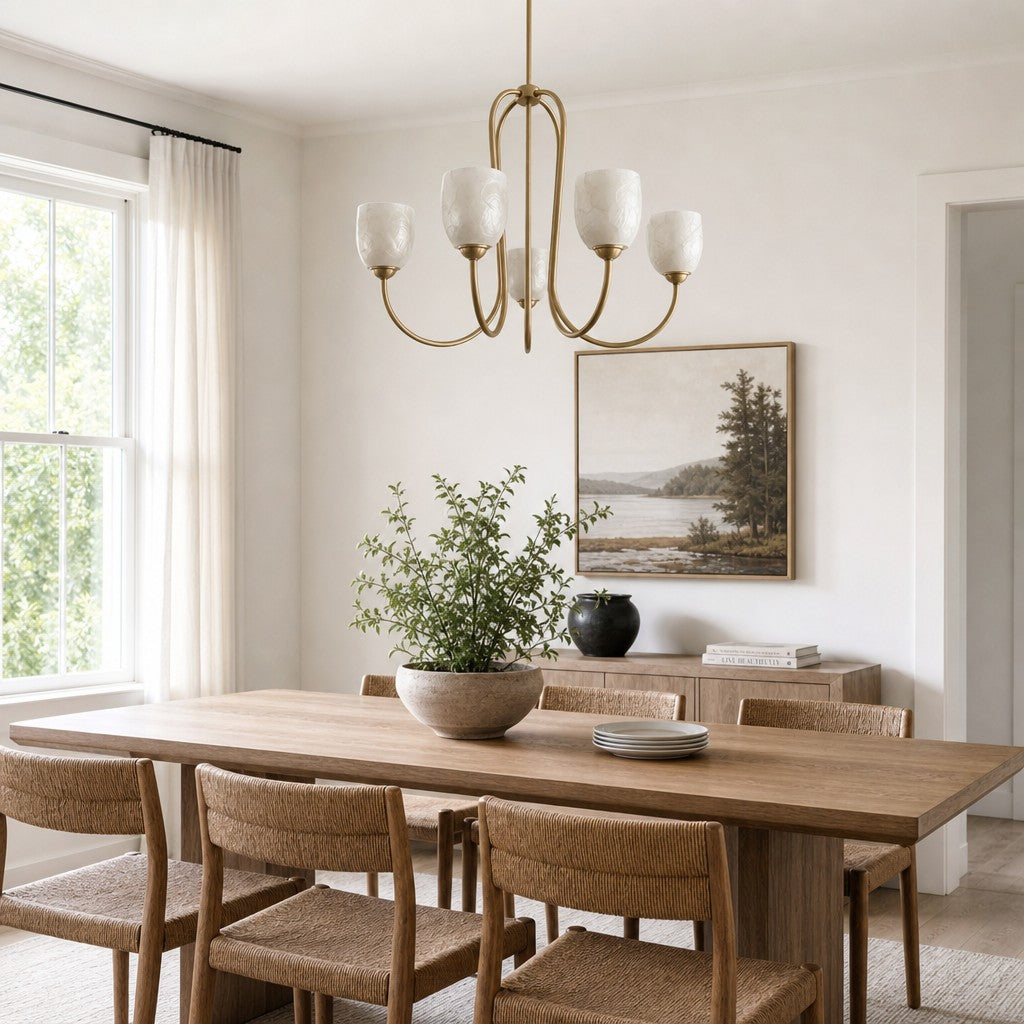 Shell Shade French Vintage Chandelier for Dining Room Lighting | Souliia