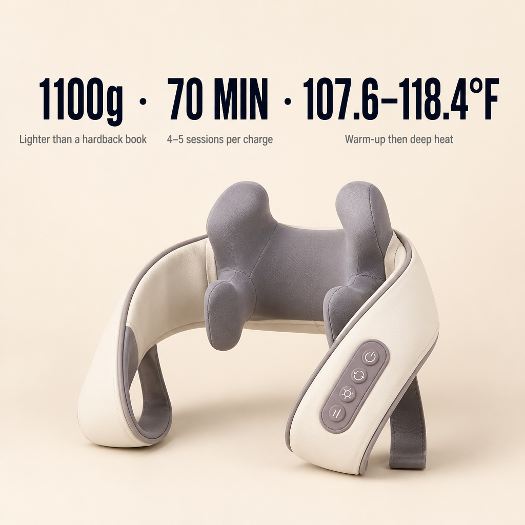 SensaWave — Knead Away Neck and Shoulder Knots With Heated Shiatsu Hands - Souliia