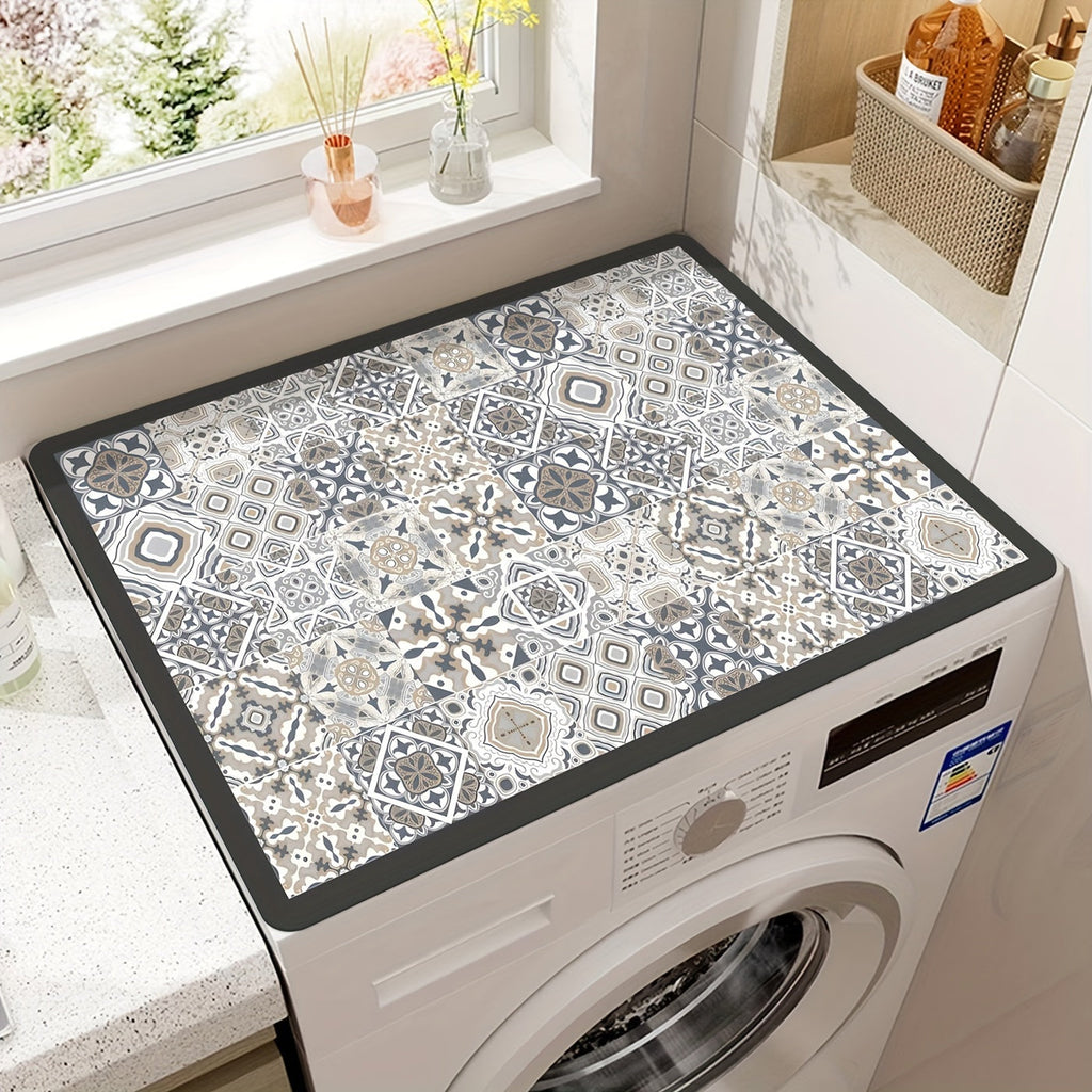 Retro Mosaic Washing Machine Cover Mat - Souliia