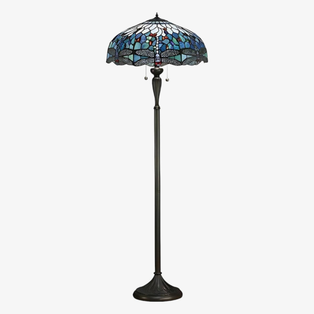 TiffStar Kunstglas Stehleuchte mit Ornamentmuster-Schirm – Stehlampe für Wohnzimmer | Souliia