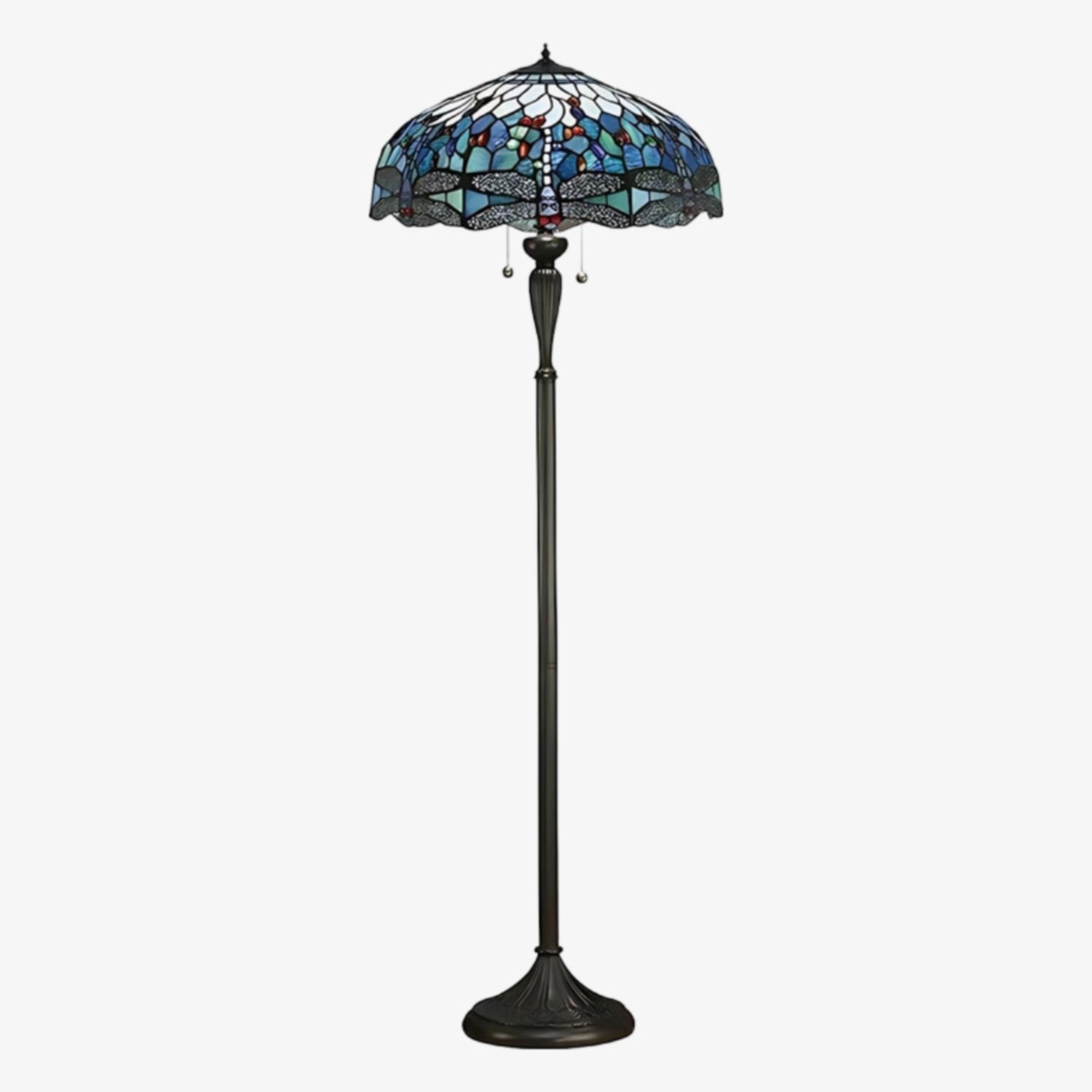 TiffStar Kunstglas Stehleuchte mit Ornamentmuster-Schirm – Stehlampe für Wohnzimmer | Souliia