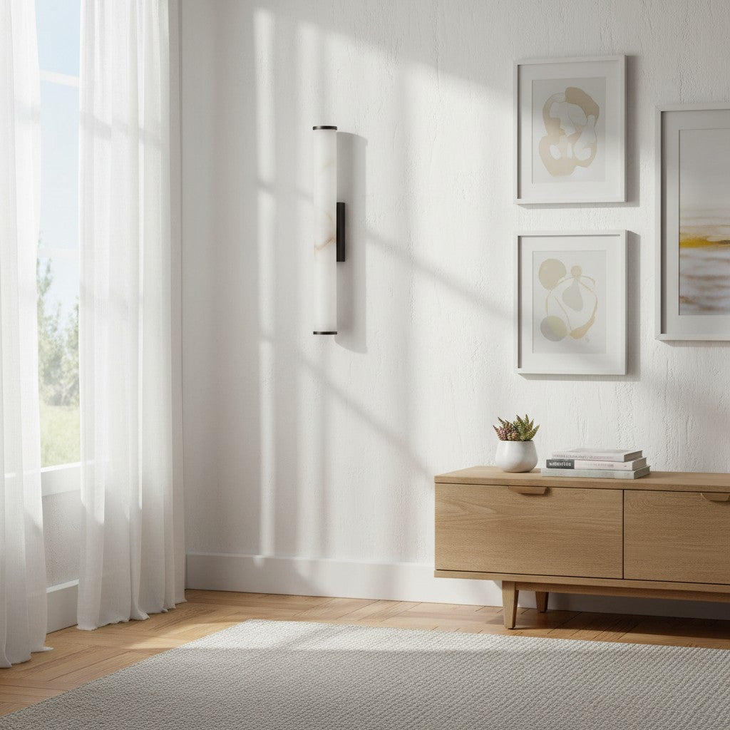 Solaryx Modern Alabaster Wall Lamp - Lighting for Bedroom Living Room | Souliia