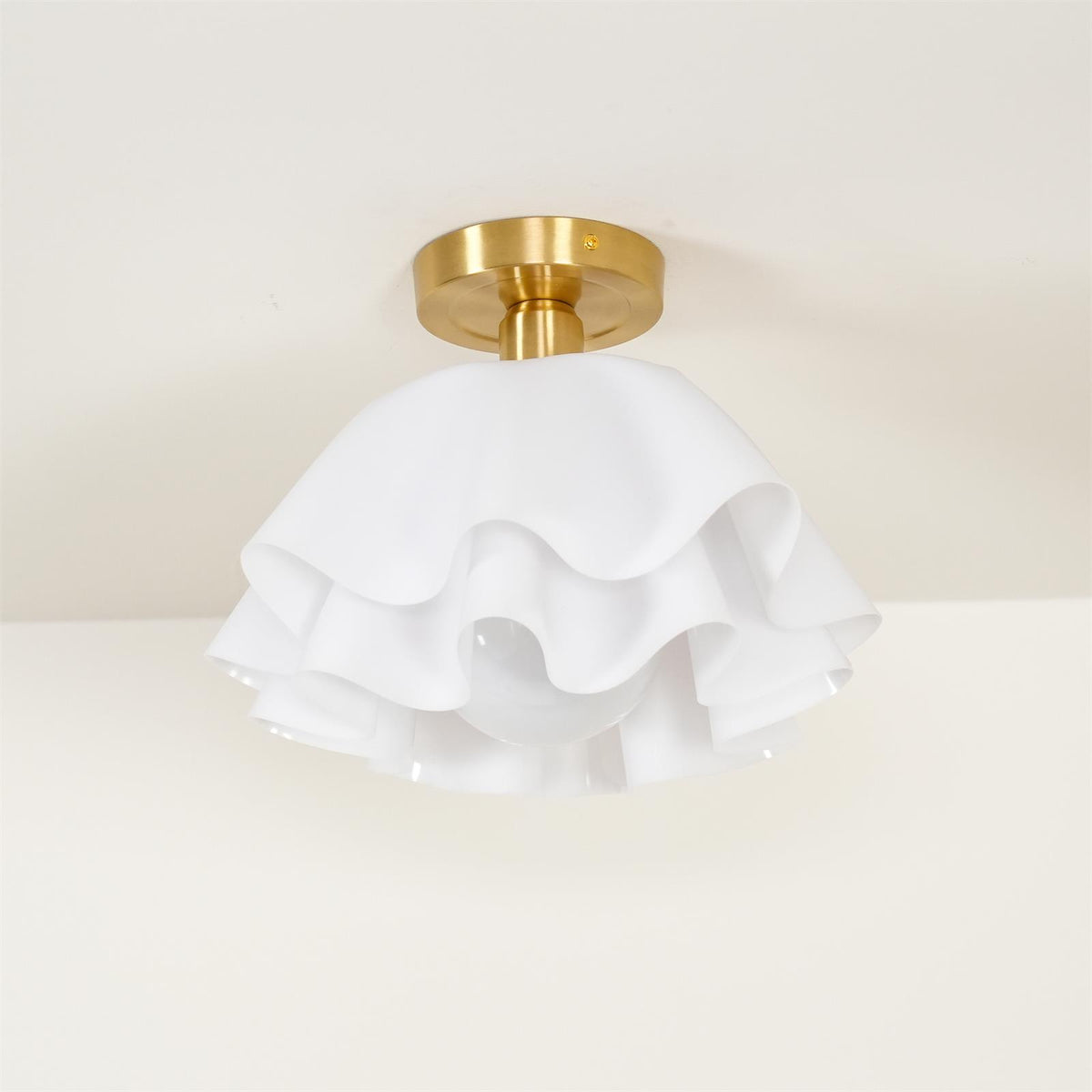 Lustra Pleated Retro Brass Acrylic Ceiling Light | Souliia