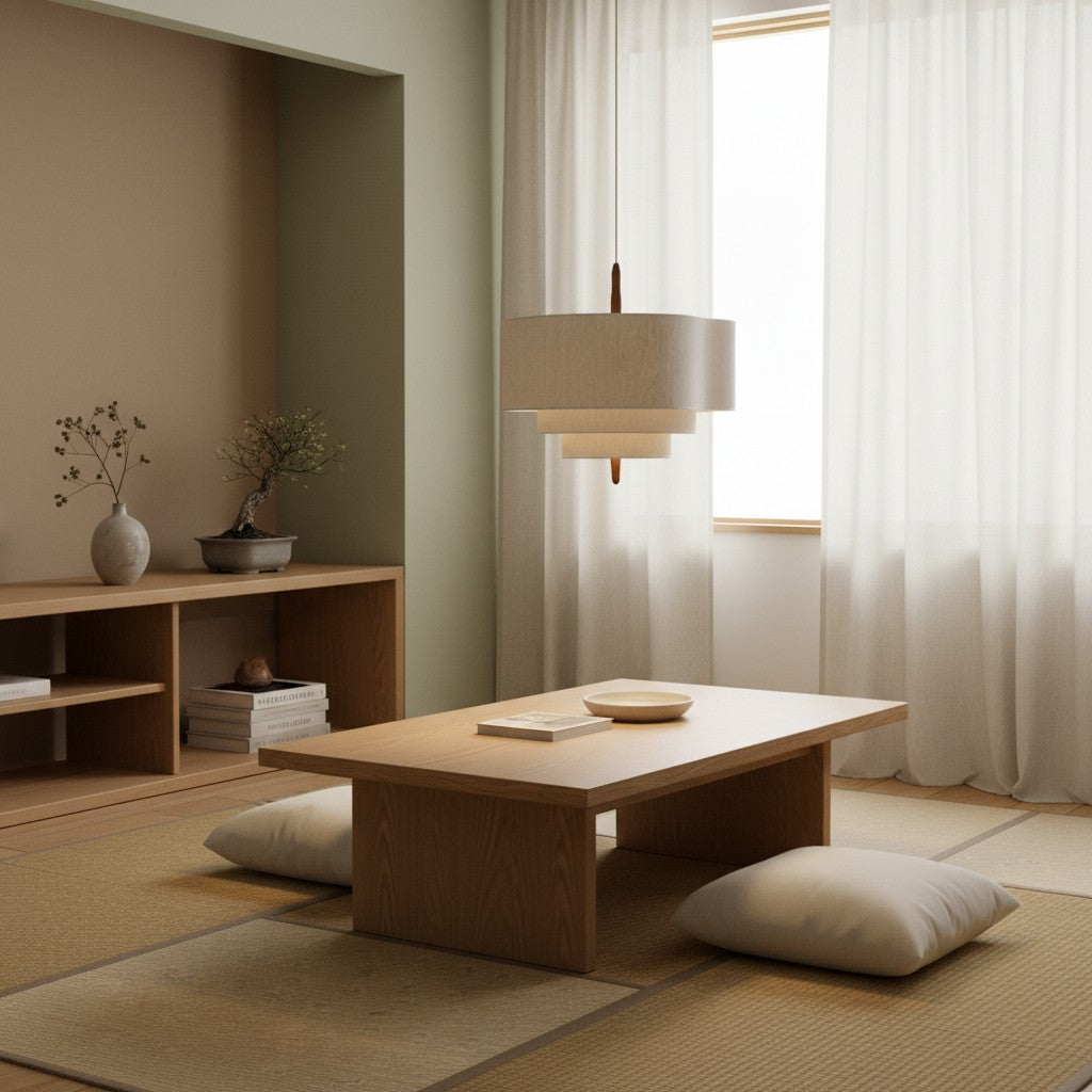 Softlume Wave Linen Shade Pendant Lamp - Modern Light for Dining Room | Souliia