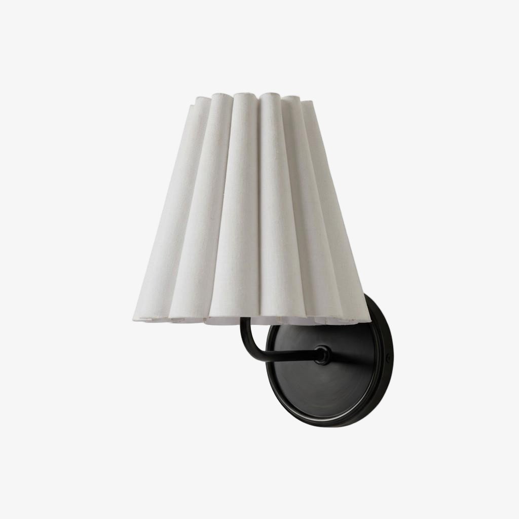 Ruffmeto Textured Pleated Fabric Modern Wall Light for Living Rooms | Souliia
