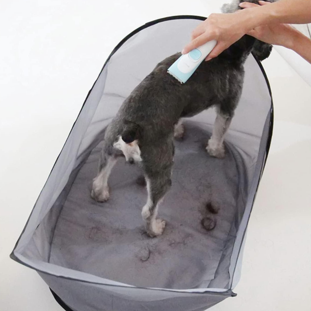 Waterdichte cape-tent voor het opvangen van vacht tijdens het verzorgen van honden en katten
