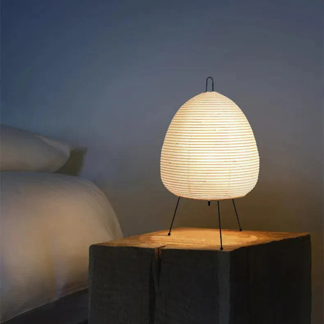 NovaNest Bamboo Frame Floor Lamp — Rice Paper Shade