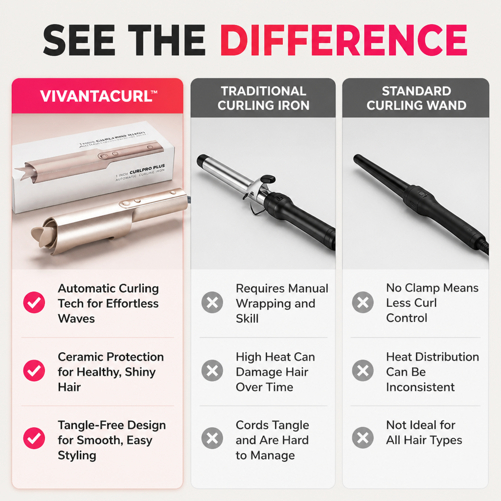 VivantaCurl — Wrap, Curl & Release Soft Waves in Seconds Without Tangles or Burns - Souliia