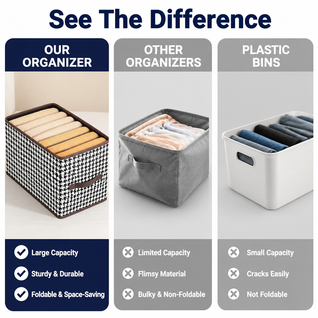 VeerCraft Foldable Organizer — Clear the Clutter and Find Your Favorite Jeans Instantly - Souliia
