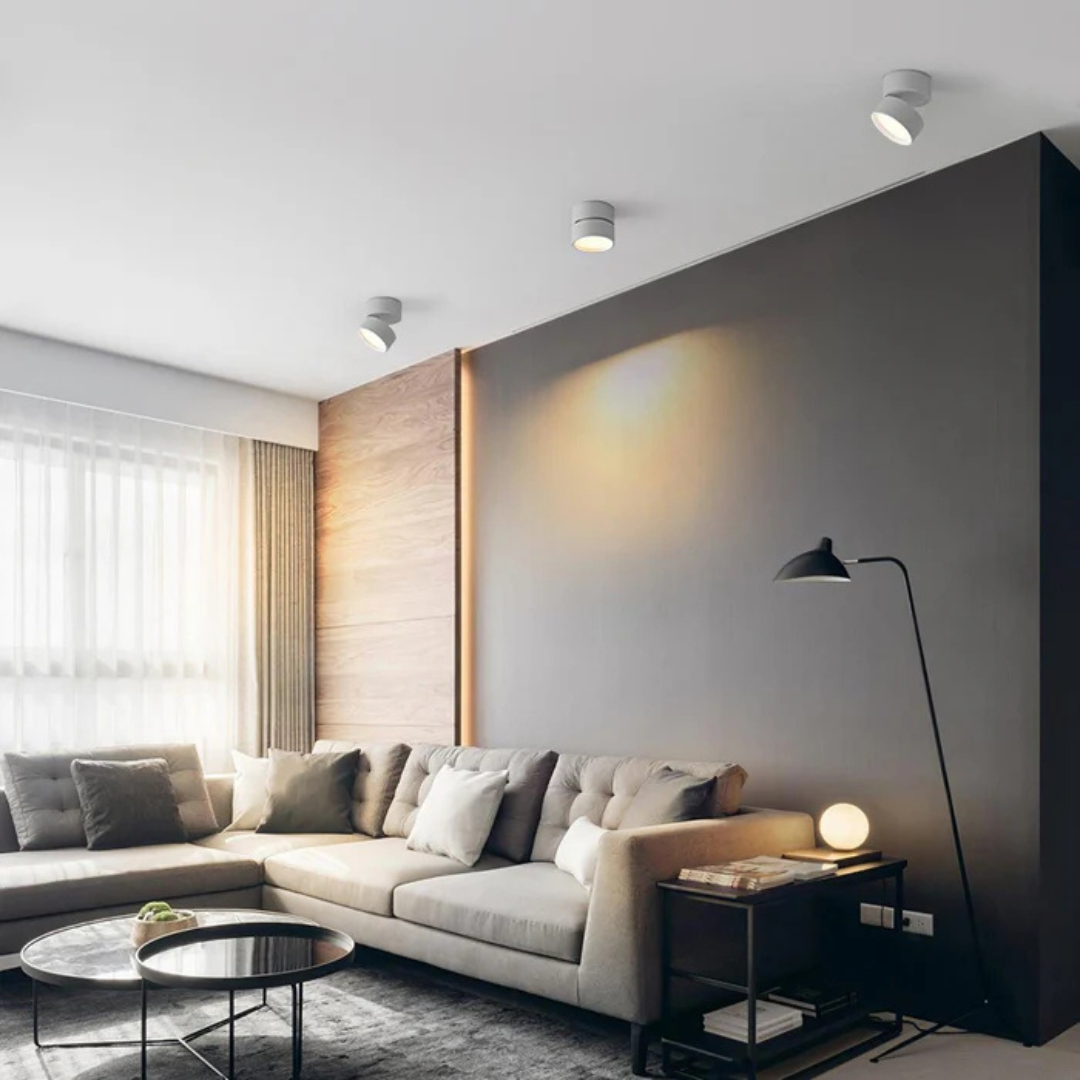 NovaLux Rotating Head LED Ceiling Light — Adjustable Radius Design
