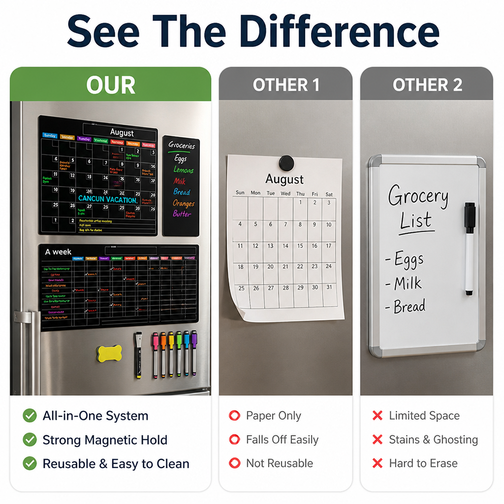 VibranceFlow Magnetic Calendar Set — Command Your Family’s Chaos with Colorful Clarity and Stress-Free Control - Souliia