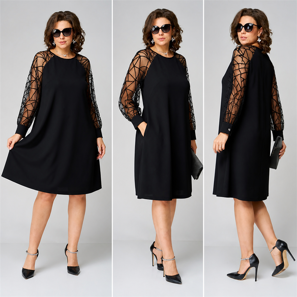 VioraLuxe Black Tunic Dress — Unleash Confidence with Effortless Comfort and Chic Style - Souliia