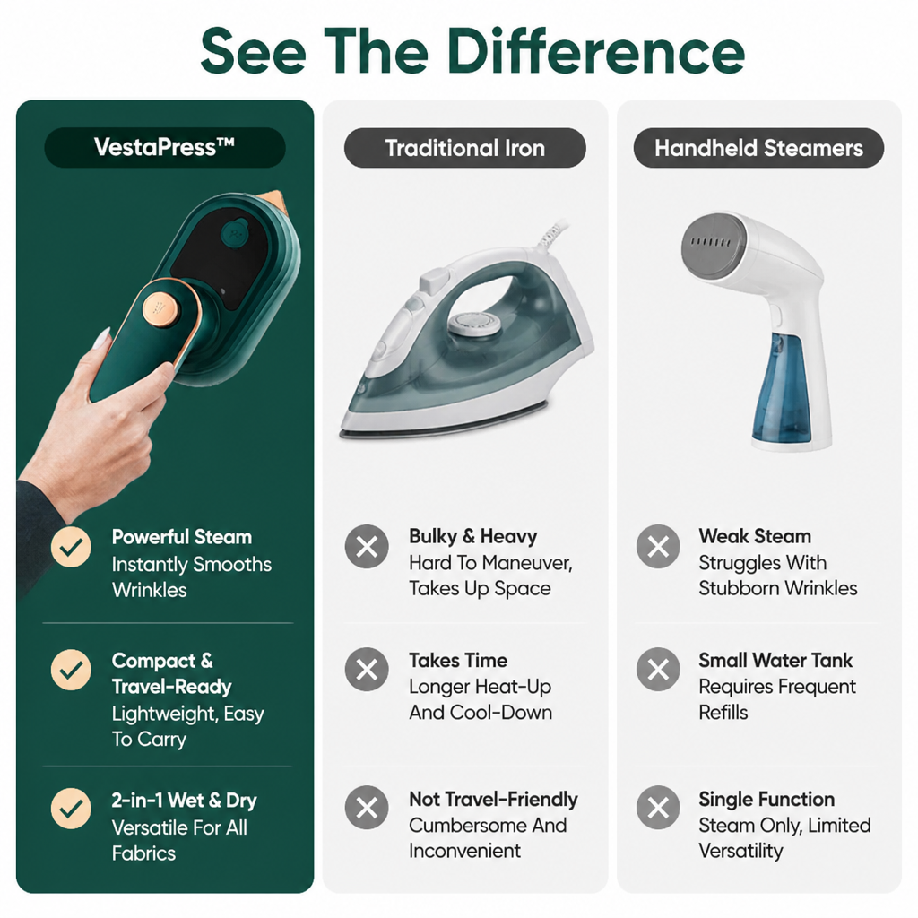 VestaPress — Look Flawless Instantly with Precision Steam Power Anywhere - Souliia