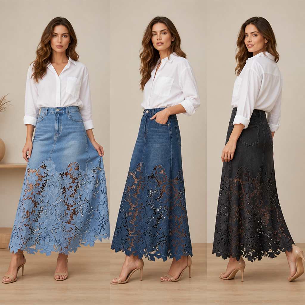 VelaLace Denim Skirt — Unleash Your Confidence with Comfort and Allure - Souliia