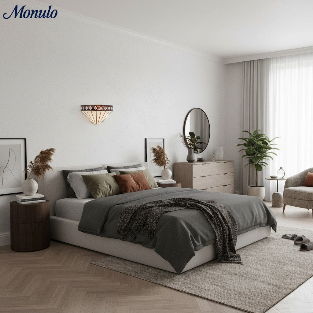 TF Geometrische Rhombus-Wandleuchte - Moderne Metall- und Glasleuchte für Flur und Schlafzimmer | Souliia