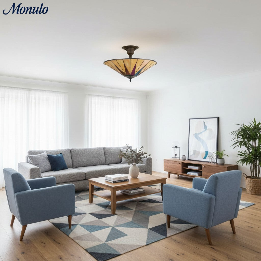 TF Farbige Stern-Deckenleuchte - Vintage Glas für Esszimmer und Wohnzimmer | Souliia