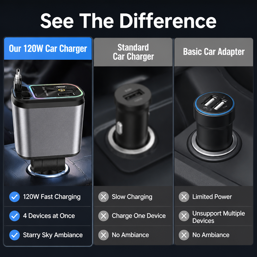 VoltAura 120W — Charge at Lightning Speed While Transforming Your Ride into a Stunning Starry Escape - Souliia