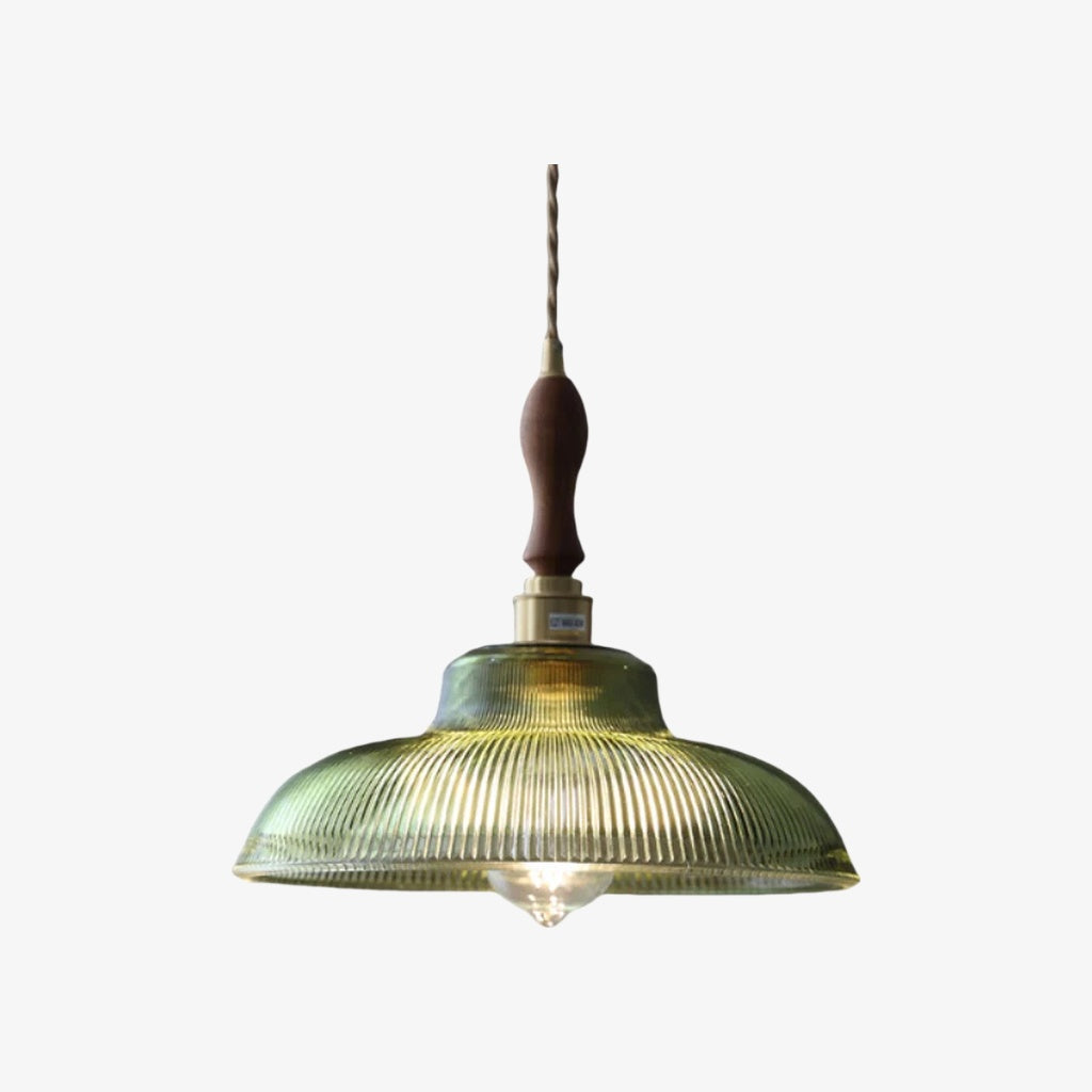 Ribilux Ribbed Pendant Light - Vintage Glass and Metal for Kitchen and Dining Room | Souliia