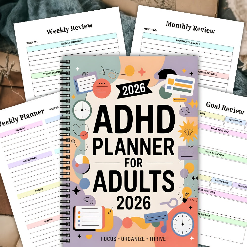 FocusVault 2026 ADHD Daily and Weekly Task Planner