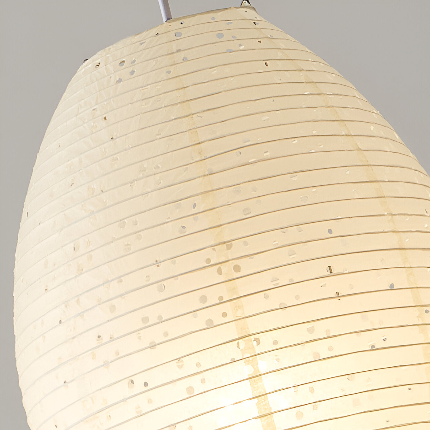Traditionelle Japandi Wabi-Sabi Elliptische Papier-Pendelleuchte | Souliia