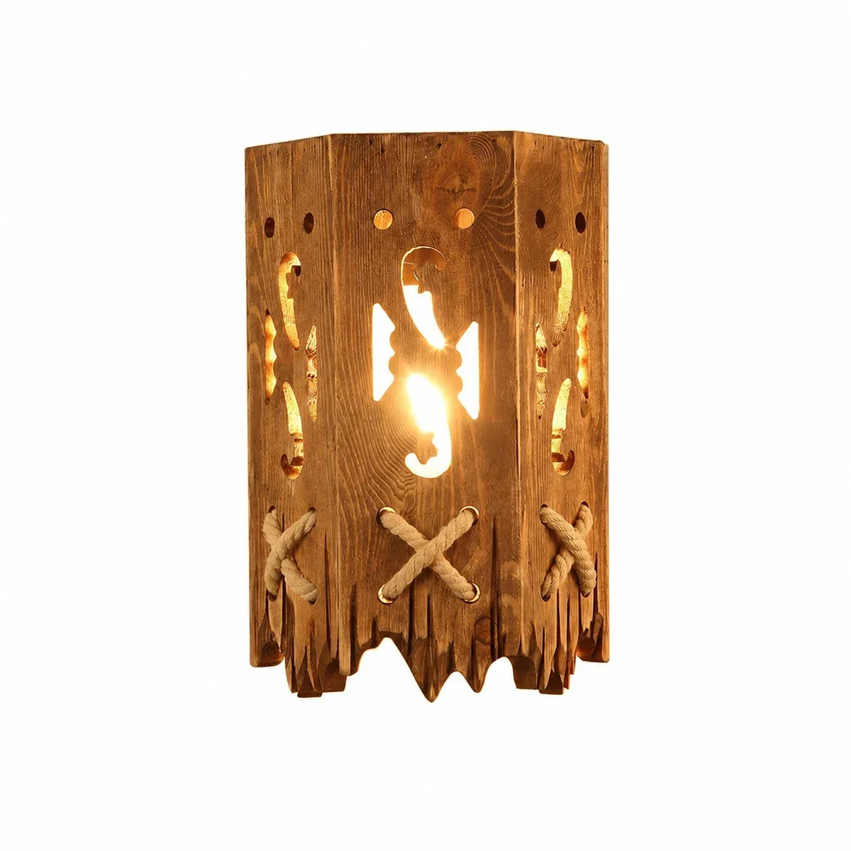 Rustic Ship Wood Industrial Wall Sconce Lamp | Souliia