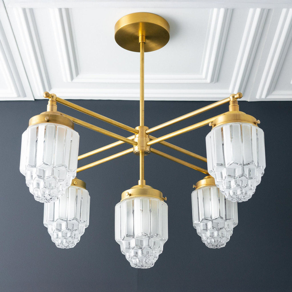 Tierlux Glas Moderner Art Deco Mehrarm-Glas-Kronleuchter – Premium Deckenleuchte für Wohnzimmer oder Essbereich | Souliia
